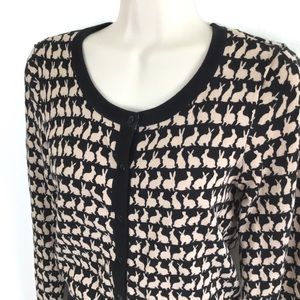Divided H&M Cardigan 4 Bunny Pattern Black Cream